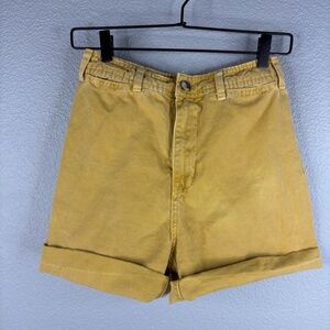 We The Free Mustard Yellow 100% Cotton Cutoff Shorts